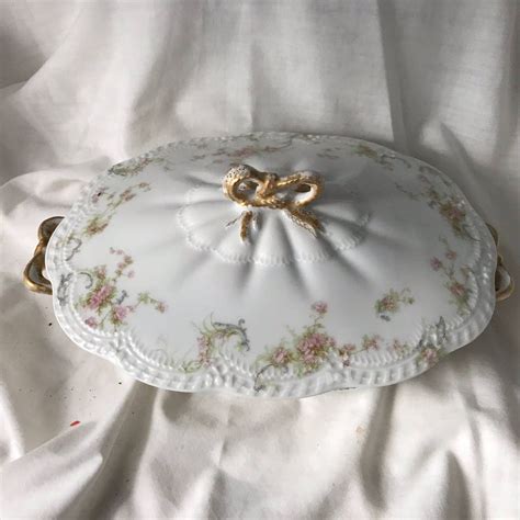 Antique Limoges Pink Floral Princess Covered Casserole Double Etsy
