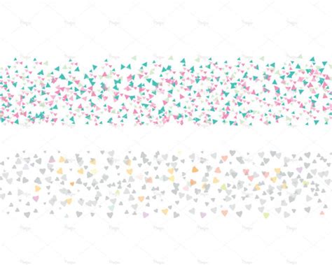 Silver Confetti Borders And Shapes Clipart Vector And Png Etsy