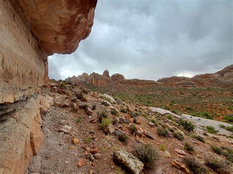 Overhanging Cliff Hidden Valley Trail Moab Utah