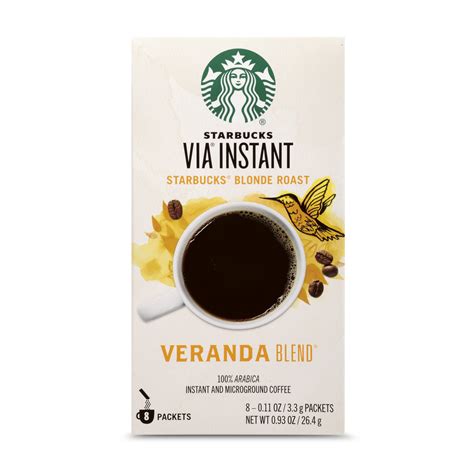 Starbucks Via Instant Veranda Blend Light Blonde Roast Coffee 1 Box Of