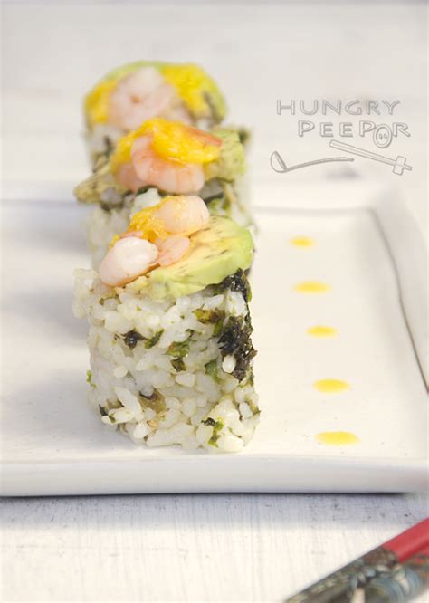 Fresh Avocado And Prawn Sushi Rice Rolls Hungry Peepor