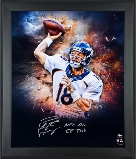 Peyton Manning Denver Broncos Framed Autographed 20 X 24 In Focus