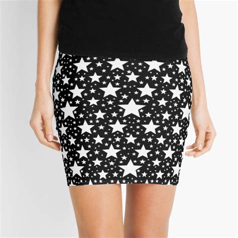 Sparkly Stars Mini Skirt By Derpfudge Mini Skirts White Mini Skirt