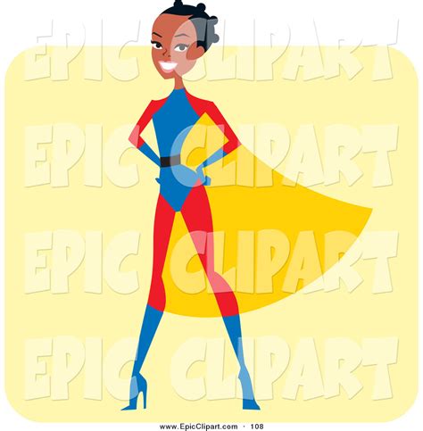 Vector Clip Art Of A Proud Black Super Hero Woman In A