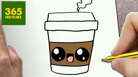 How To Draw A Coffee Cute Easy Step By Step Drawing Lessons For Kids