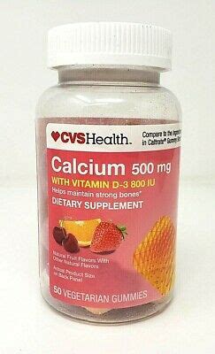 Calcium supplements with vitamin d will increase calcium in the blood. CVS Calcium 500 mg with Vitamin D-3 800 IU 50 Gummies EXP ...