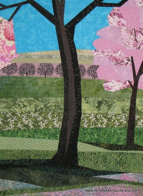 Art Quilt Spring Blossoms Cherry Blossom By Terryaskeartquilts 1400
