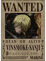 "Vinsmoke Sanji One Piece Wanted Poster" Art Print for Sale by ...
