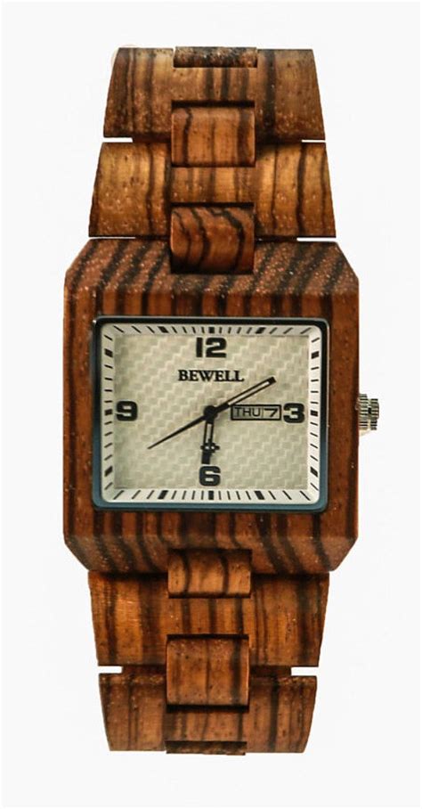 Zebra Wood Handmade Wooden Wrist Watch With Calendar