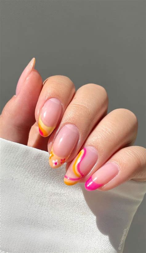 59 Summer Nail Colours And Design Inspo For 2021 Sorbet Colour Tip Nails