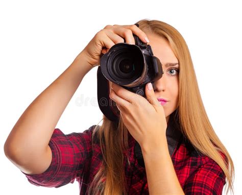 Attractive Female Photographer Holding A Professional Camera I