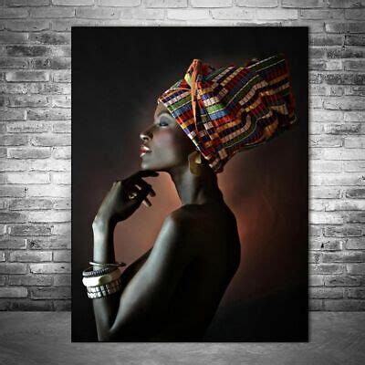 Proud African Nude Woman Wall Art Beautiful Black Woman Portrait Canvas