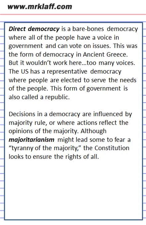 Direct Democracy Majoritarianism Definition Ap Gov