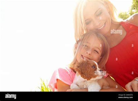 Animal companionship makes a happier home. Portrait of a mother