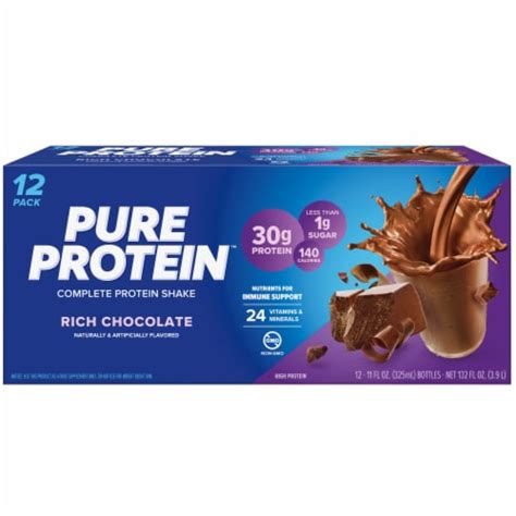 Pure Protein Rich Chocolate Complete Protein Shake 12 Ct 11 Fl Oz