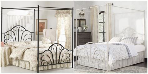 Canopy frames not only provide additional shelter and coziness to a bed space, but they also act as a beautiful addition to the room. 4 Four Poster Metal Canopy Bed Frame Bedroom Furniture ...