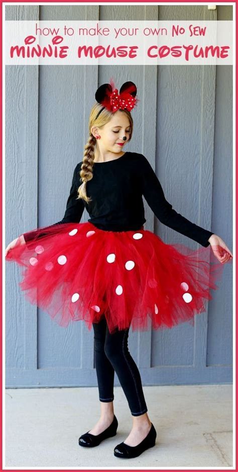 How To Make A Diy Minnie Mouse Costume Yep No Sew Sugar Bee Crafts Minnie Mouse Halloween