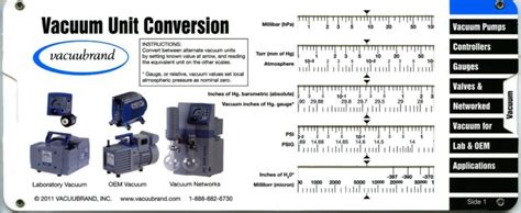 Vacuum And Flow Rate Conversion Calculator Vacuubrand
