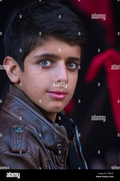 Iranian Shiite Muslim Boy With Green Eyes During Muharram Isfahan