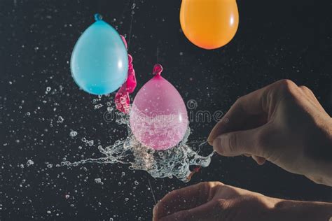 Popping Water Balloon Stock Photo Image Of Background 65713734
