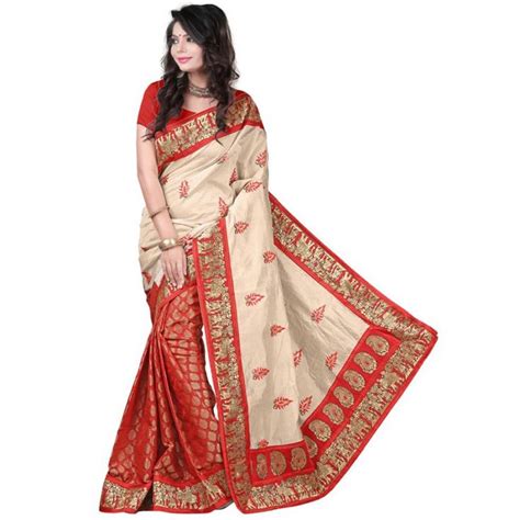 Pleasing Red Color Bhagalpuri Silk Printed Saree Saree Designs Saree