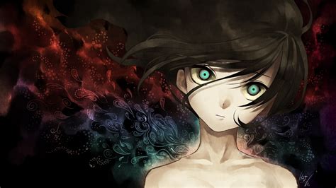 Boy With Black Hair And Green Eyes Anime Character Hd