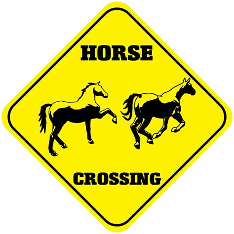 Horse Crossing Funny Metal Aluminum Novelty Sign Ebay