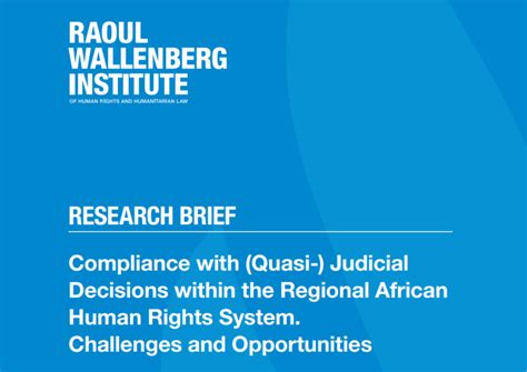 Compliance With Quasi Judicial Decisions Within The Regional African