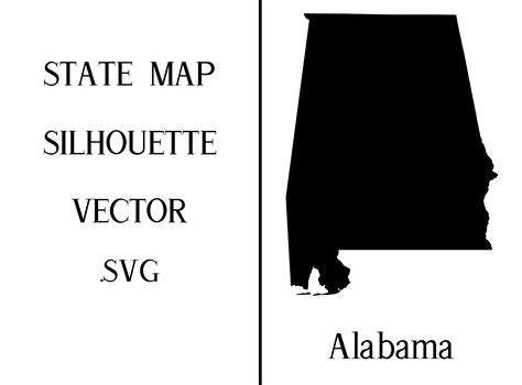 Alabama State Map Silhouette Svg Gráfico Por Mappingz · Creative Fabrica