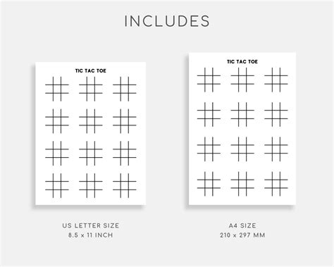 Printable Tic Tac Toe Game Printable Game Noughts And Etsy