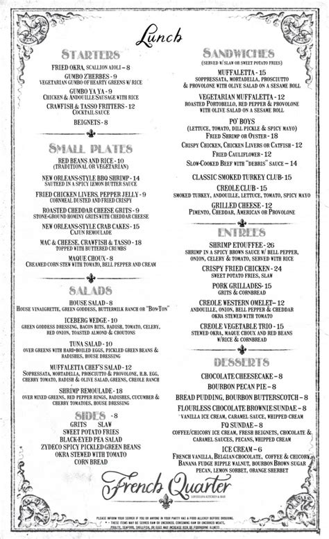 Here S Your First Look At The New Orleans Inspired Menus At French Quarter Boston Magazine