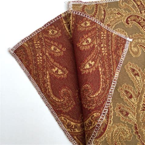 Clayton Marcus Fabric Swatch Gold Red Paisley Damask Pattern Craft 12