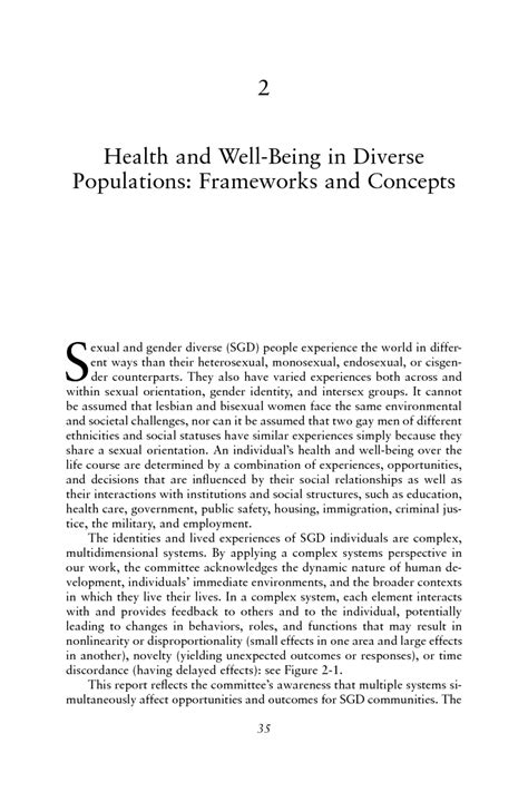 Health And Well Being In Diverse Populations Frameworks And Concepts