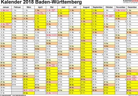Diese zusätzlichen freien tage werden von den einzelnen schulen festgelegt. Ferien Baden-Württemberg 2018 - Übersicht der Ferientermine