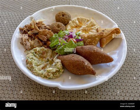 Typical Arab Food Dish With Varied Elaborations Zambuzak Falafel