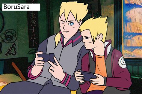 Saruto Uzumaki And Boruto Playing Games Borusara Son