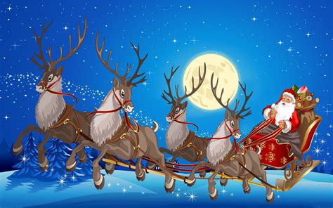santa and reindeer wallpaper