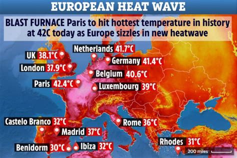108 Degrees 426°c In Paris Europe Is Shattering Heat Records During Second Heat Wave In July