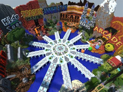 We rank the top survival servers there is the minecraft survival server, where the goal is to avoid the many dangerous ways to die survival servers require players to start a civilization on a mobile island, called a spawn or a hub. Server hub with 12 areas Minecraft Map