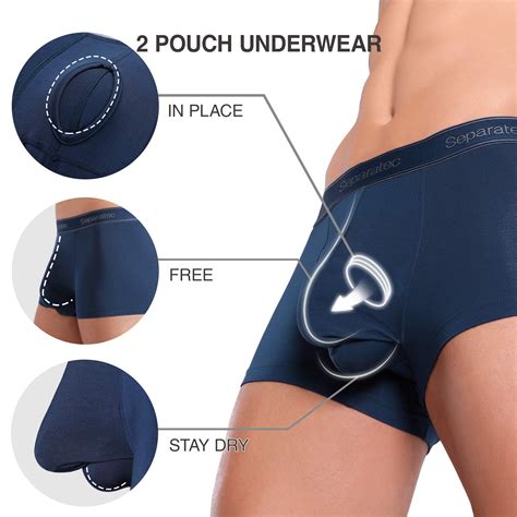 separatec men s dual pouch underwear comfortable ultra soft micro modal and cotton trunks 3 pack