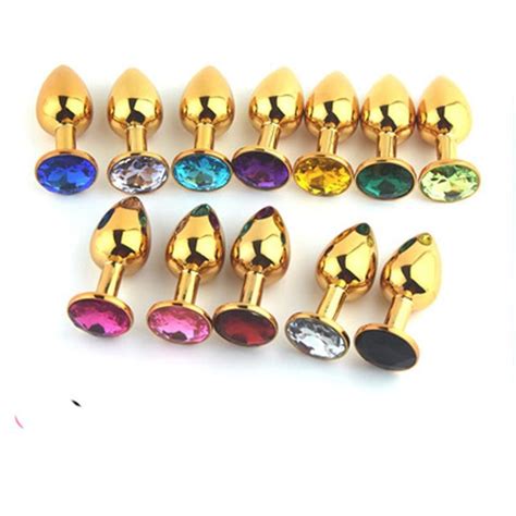 Gold Metal Mini Anal Toys Butt Plug Booty Beads Sex Toy Stainless Steel