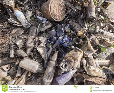 Close Up Of Collected Old Trash Stock Photo Image Of Collection
