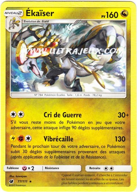 Ékaïser 77178 Carte Pokémon Cartes à Lunité Français Ultrajeux