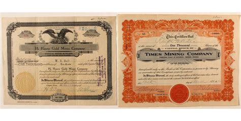 Oatman Stock Certificates