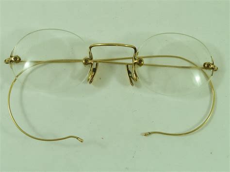 Victorian Edwardian Rolled Gold Spectacles Oval Lens Reading Glasses Antique Fleaglass