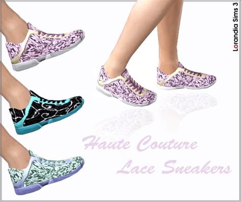 Haute Couture Lace Sneakers By Lore At Lorandia Sims 3 Lace Sneakers