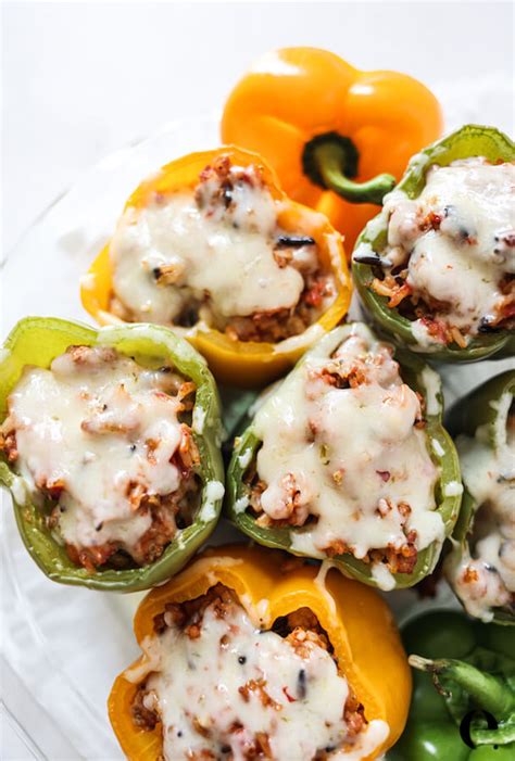 Ground Turkey Stuffed Peppers Easy Healthy Elizabeth Rider