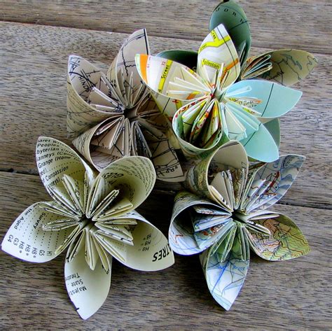 Folded Paper Flowers With Tutorial Papervine