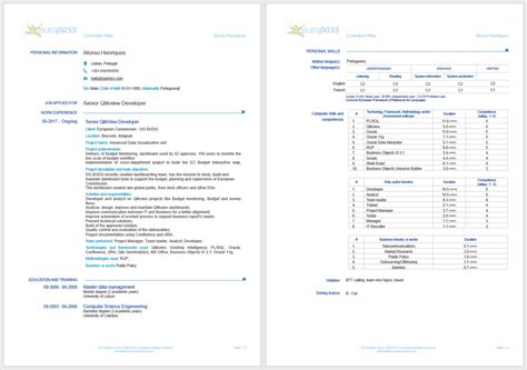Euro pass curriculum vitae template is one requirement in europe for job or education as it is in a legalized and uniformed format that must be filled up by applicants. How to write an amazing Europass CV template in IT ...