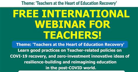 Seameo Unesco Free International Webinar For Teachers On Teachers At